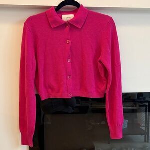 Wilfred collared Button-Front Cardigan - Hot Pink